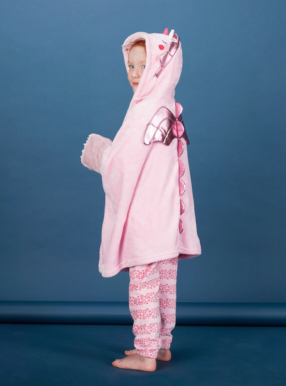 Cape enfant fille rose dragon licorne à poches KEFACAPDRAG / 20WH11C1CPED313