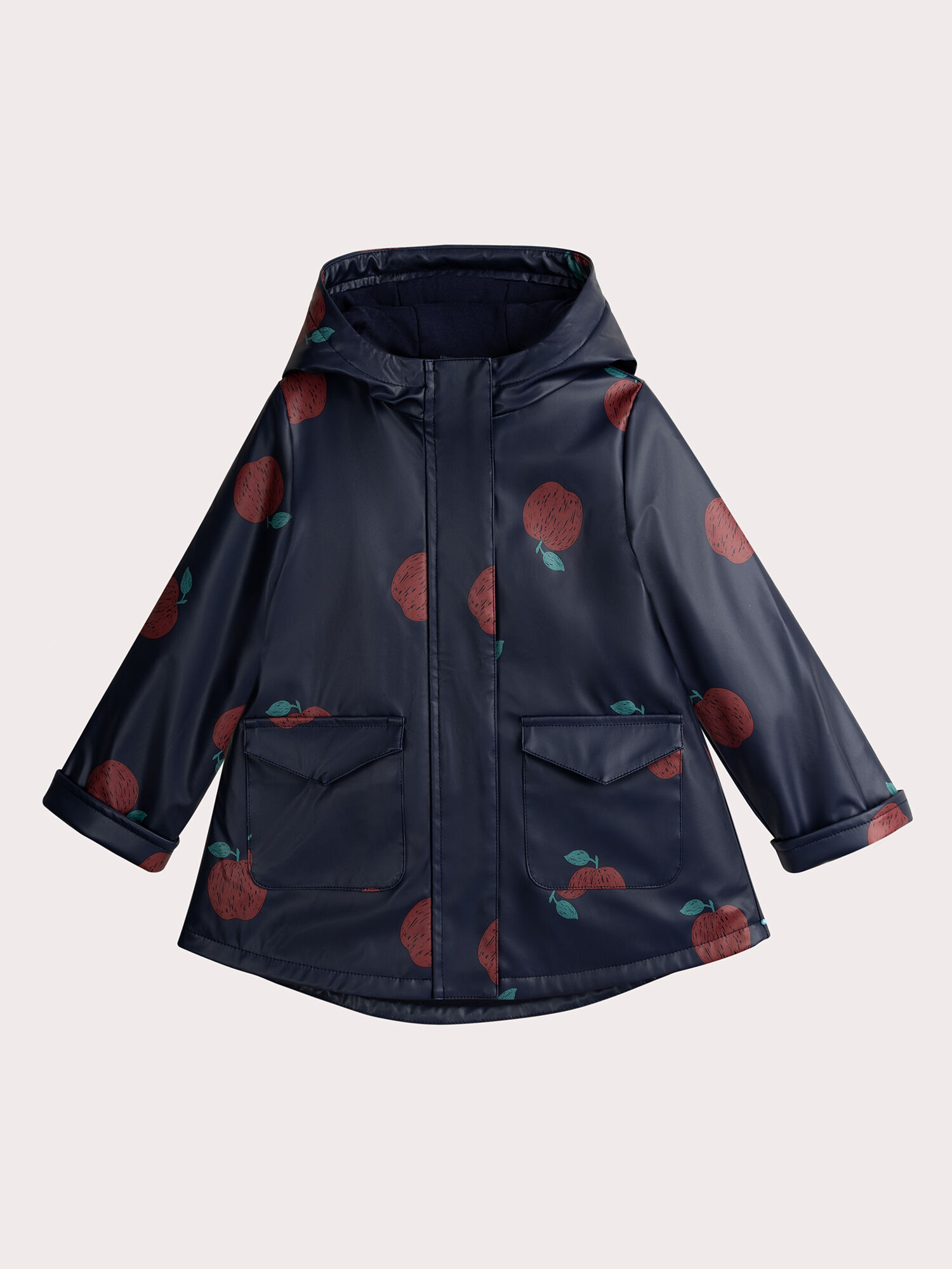 Impermeable marine imprime pomme rouge pour fille Manteau Blouson Veste DPAM