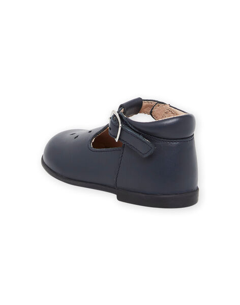 Salomés en cuir lisse bleu marine PISALMIXTE / 22XK37B1D13070
