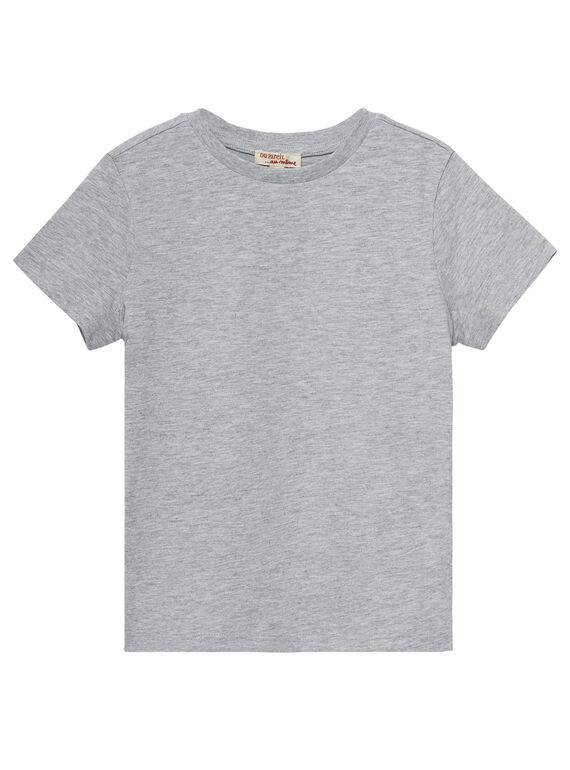 Tee shirt manches courtes garçon uni gris chine JOESTI3 / 20S90263D31J922