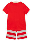 Ensemble de pyjama T-shirt et short rouge orangé enfant garçon NOPLAENS3 / 22S902K4ENSF527