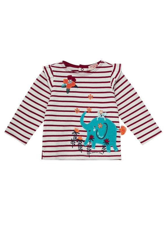 Tee shirt rayé bébé fille JICLOTEE / 20SG0911TML001