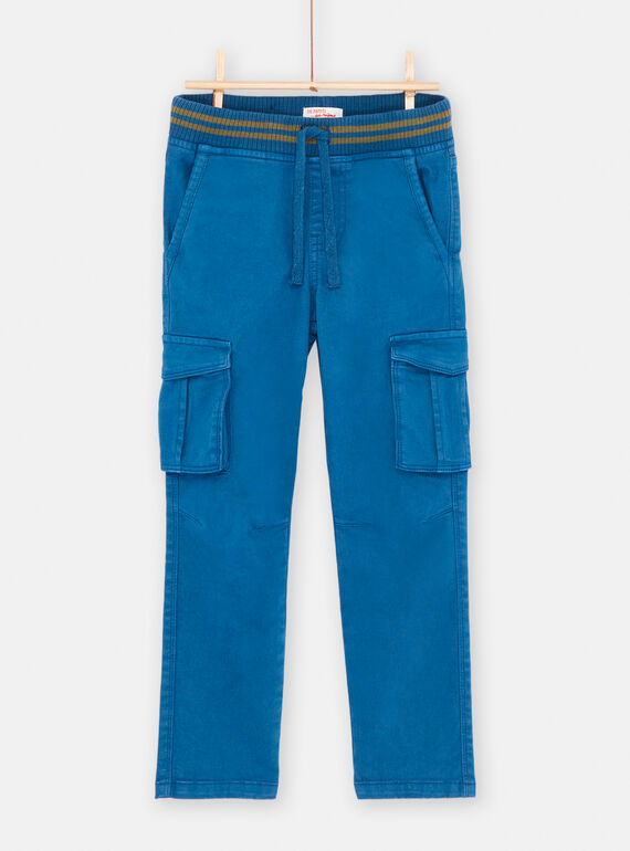 Pantalon cargo bleu garçon SOJOPAMAT1 / 23W902M3PANC226