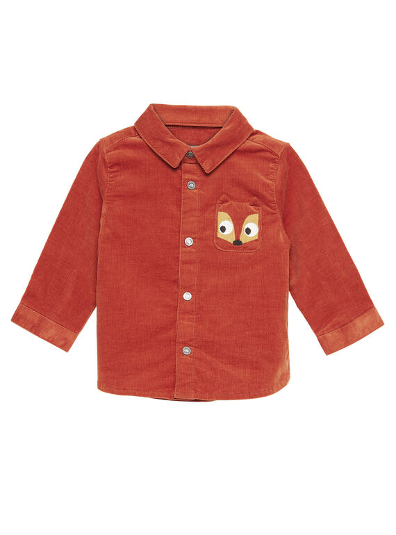 Chemise velours rouille bébé garçon GUBRUCHEM / 19WG10K1CHM408