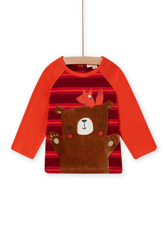 T-shirt rouge motif ourson bébé fille MUFUNTEE2 / 21WG10M1TML504