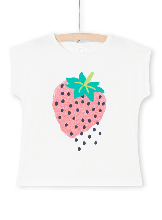T-shirt manches courtes, imprimé fraise à paillettes LAJOTI9 / 21S901F7D31001
