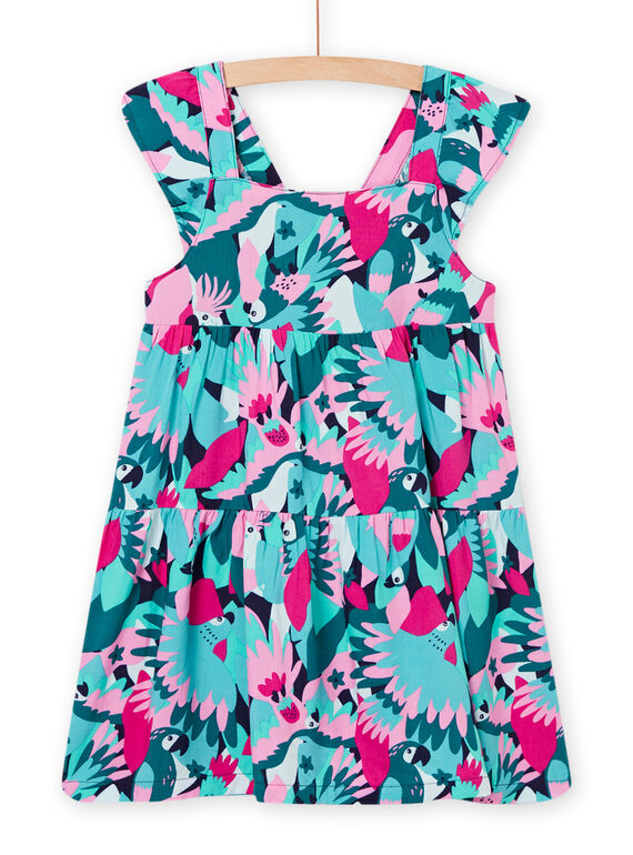 Robe bleu saphir et rose enfant fille NAJOROB7 / 22S901C5ROBC211