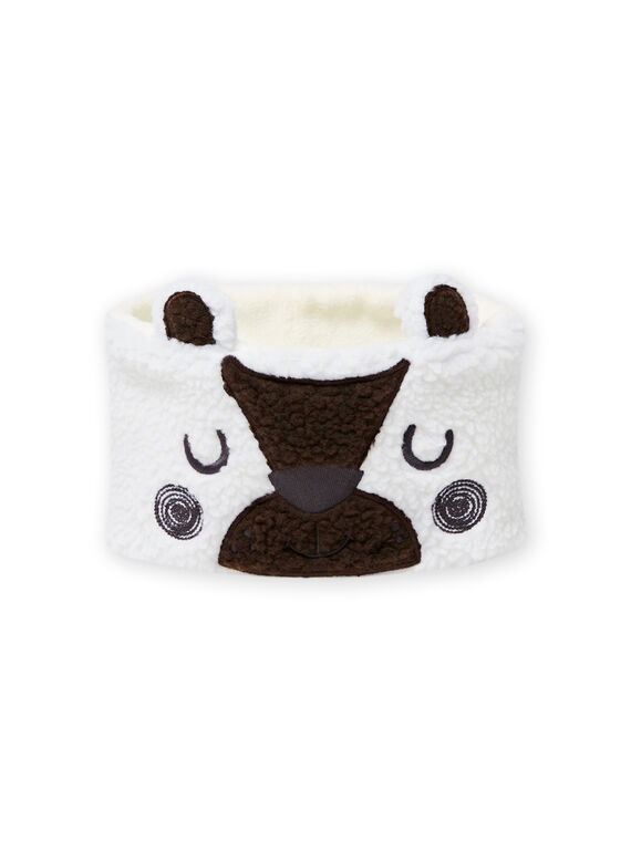 Snood écru motif ours en sherpa bébé garçon MYUGROSNO / 21WI1061SNO001
