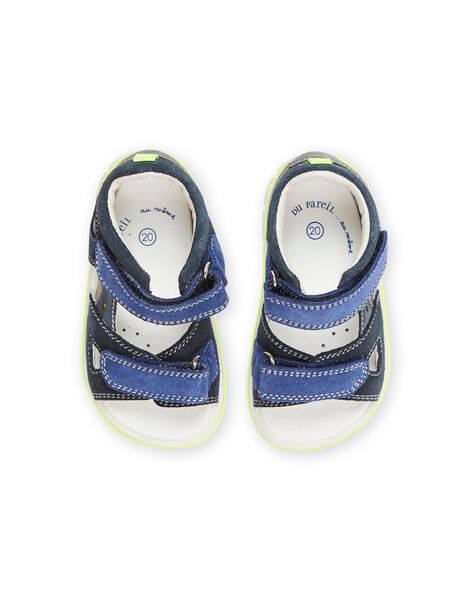 Sandales bleu marine en croûte de cuir RUSANDSPORT / 23KK3862D0E070