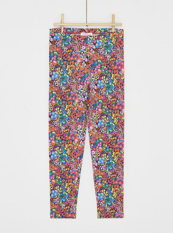 Legging à fleurs multicolores pour fille SYALINLEG / 23WI01H1CAL713