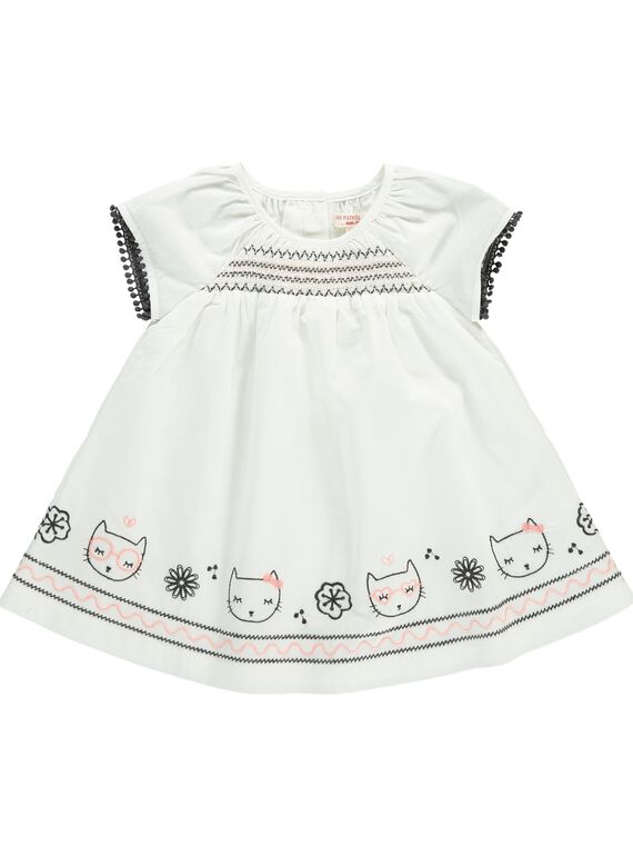 Robe manches courtes bébé fille CIBENROB2 / 18SG09G2ROB001