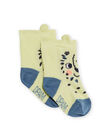 Chaussettes jaunes motifs lions bébé garçon NYUMOCHO1 / 22SI10N2SOQB115