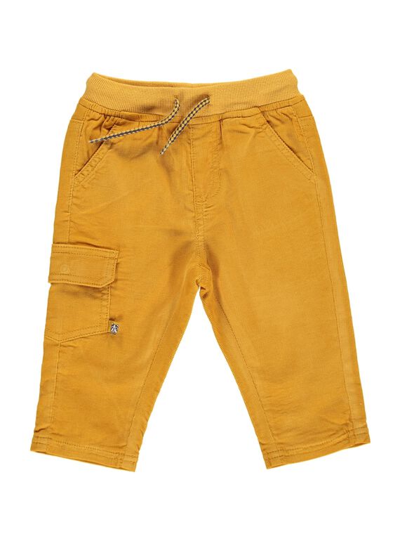 Pantalon en velours jaune bébé garçon DUJOPAN5 / 18WG1035PAN104
