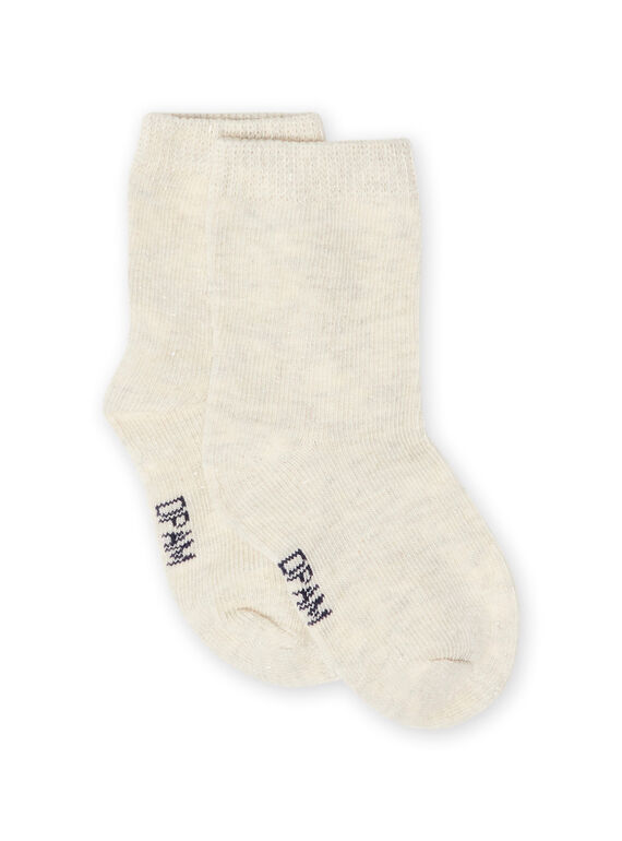 Chaussettes beige chiné bébé fille MYIJOSOQLU3 / 21WI0913SOQA011