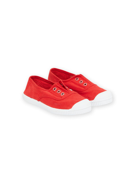 Tennis en toile rouge enfant garçon NOTOILCIERO / 22KK3693D16050