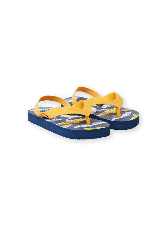 Tongs bleu marine imprimé requins garçon LGTONGSHARK / 21KK3663D01070