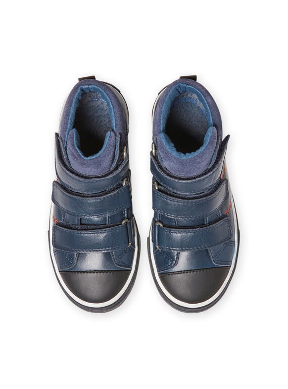 Baskets bleu marine enfant garçon MOBASTRIVNAVY / 21XK3653D3F070