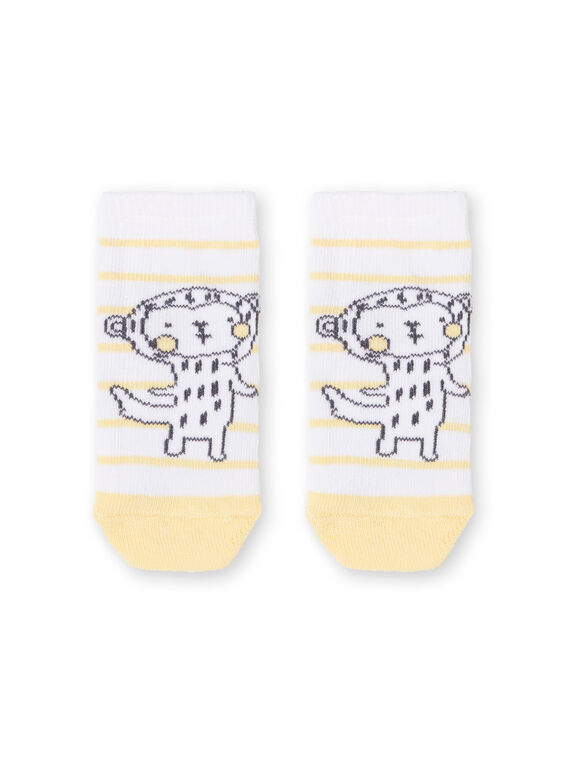 Chaussettes blanches à rayures motif singe LOU1CHO2 / 21SF41H1SOQ000