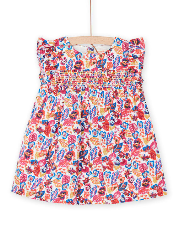 Robe écru à imprimé fleuri RIJUNROB3 / 23SG09U1ROB001