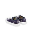 Basket à lacet et zip garçon en toile imprimée bleue ROTOILBLUE / 23KK3673D16070