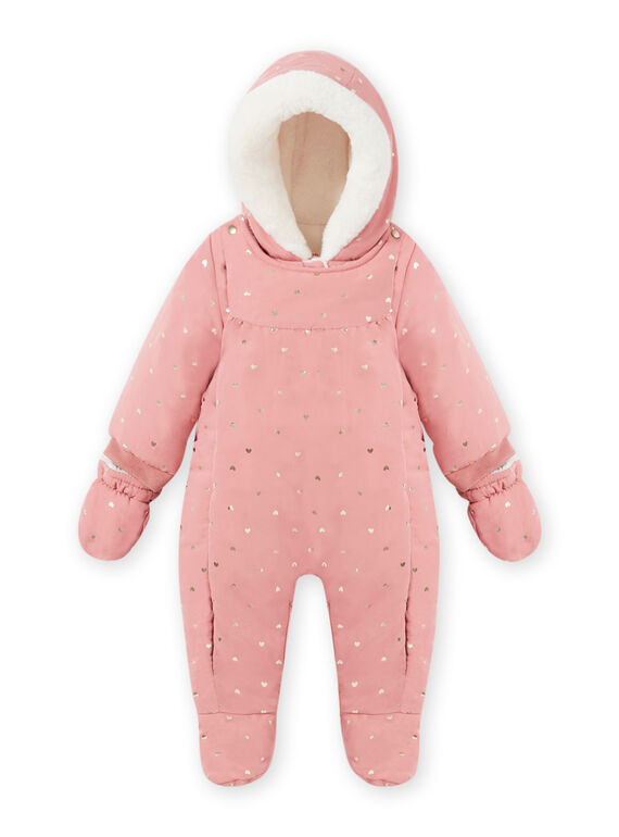 Combipilote à capuche rose à pois bébé fille MIKAPIL / 21WG0961PIL303