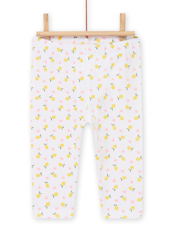 Legging blanc à imprimé citron et fleur bébé fille NYIHOLEG / 22SI09T1CAL000