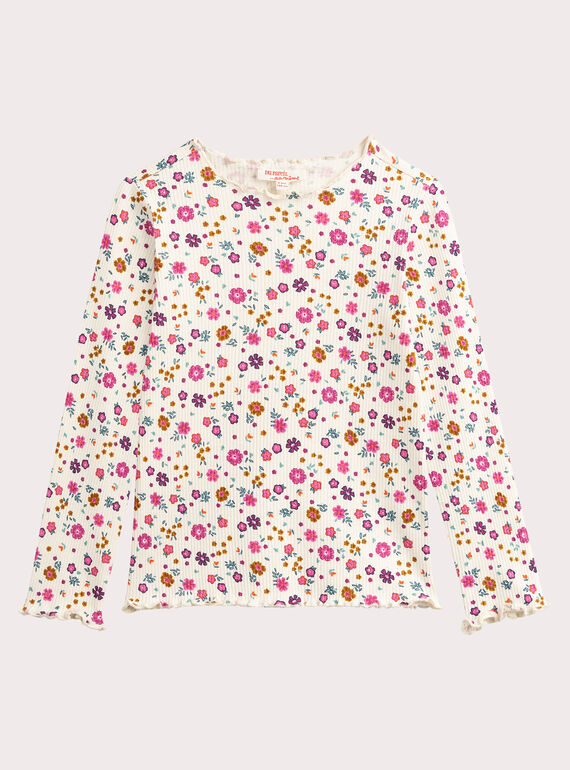 T-shirt imprimé fleuri pour fille VAJOUTEE1 / 24W901J4TML001