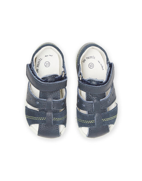 Sandales en cuir bleu marine bébé garçon NUSANDILAN / 22KK3845D0E070