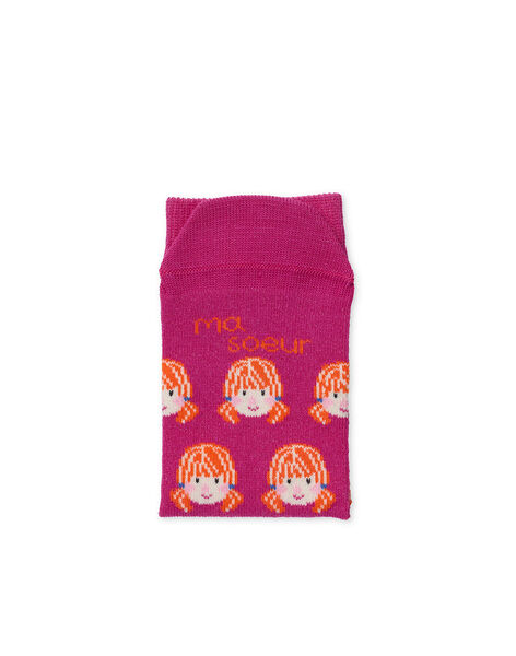 Chaussette rose sur  enfant NYODEPCHO16 / 22SI02WOSOQD312