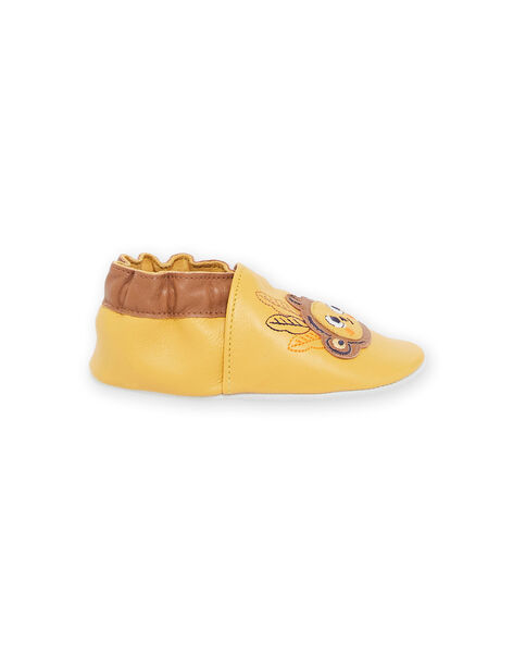 Chaussons en cuir jaunes avec patch singe RUCHOSMONK / 23KK3843D3S010