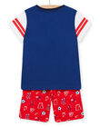Ensemble de pyjama T-shirt et short à imprimé football bleu électrique enfant garçon NEGOPYCFOOT / 22SH12H3PYJ217