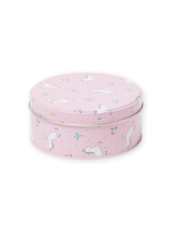 Boîte à goûter en métal rose motifs licornes enfant fille MYACLABOI / 21WI01G1D5OC205