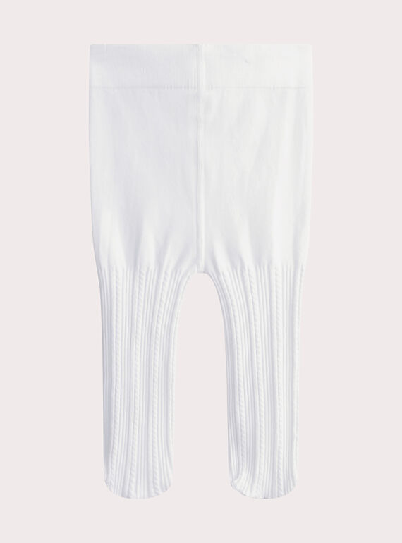 Collant fin blanc à motif ajouré pour bébé fille  WYIESCOL2 / 25SI09I2COLA001