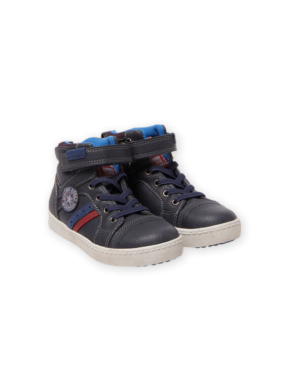 Baskets montantes bleu marine esprit sport enfant garçon MOBASGI / 21XK3672D3F070