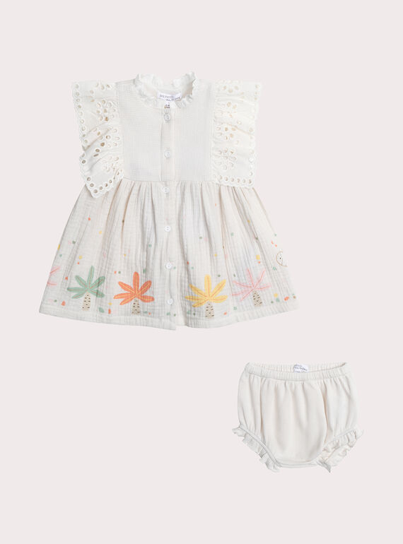 Ensemble naissance robe et bloomer WOU3ENS1 / 25SF03X1ENS005