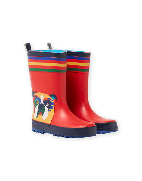 Bottes de pluie rouges motifs chiens enfant garçon MOPLUICHIEN / 21XK3611D0C050