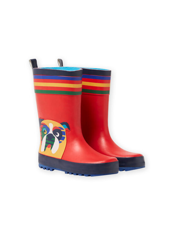 Bottes de pluie rouges motifs chiens enfant garçon MOPLUICHIEN / 21XK3611D0C050
