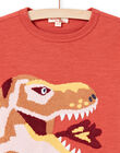 T-shirt orange motif T-rex enfant garçon MOPATEE1 / 21W902H3TMLE415