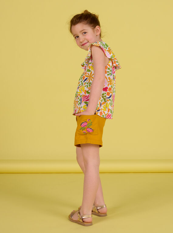 Short safran enfant fille NAHOSHORT1 / 22S901T2SHO109
