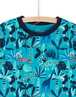 T-shirt et short turquoise à imprimé animaux REGOPYCJUN / 23SH12H3PYJ202