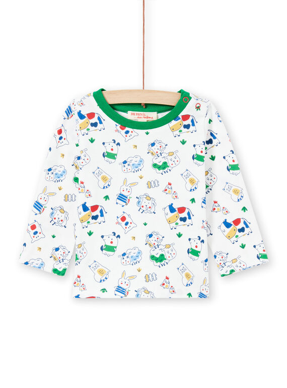 T-shirt écru imprimé animaux bébé garçon MUMIXTEE1 / 21WG10J1TML001