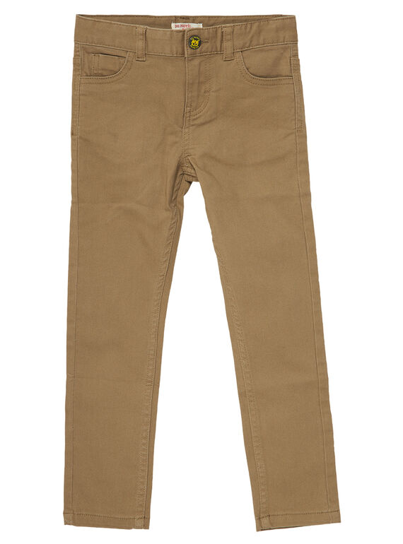 Pantalon garçon slim terre avec poche dos fantaisie JOTROPAN / 20S902F1PANI815
