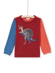 T-shirt tricolore animation dinosaure à sequins réversibles enfant garçon MOPATEE3 / 21W902H1TML719