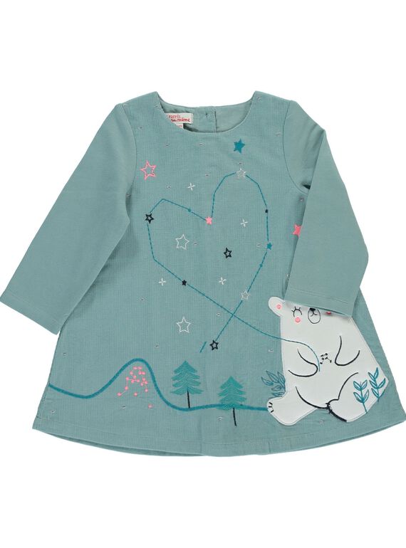Robe en velours bébé fille DIGIROB3 / 18WG09N3ROB205