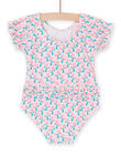 Maillot de bain 1 pièce rose dragée à imprimé fleurs RYIMER3 / 23SI09R8MAID310