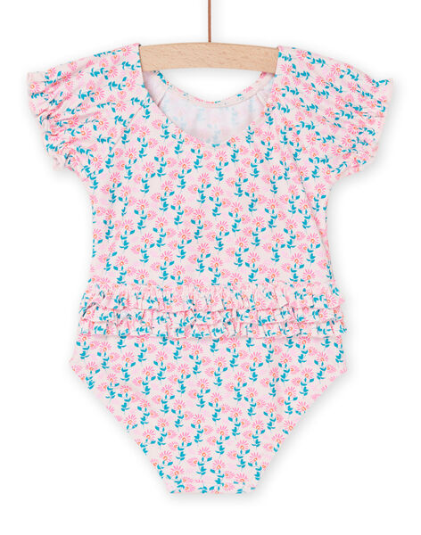 Maillot de bain 1 pièce rose dragée à imprimé fleurs RYIMER3 / 23SI09R8MAID310