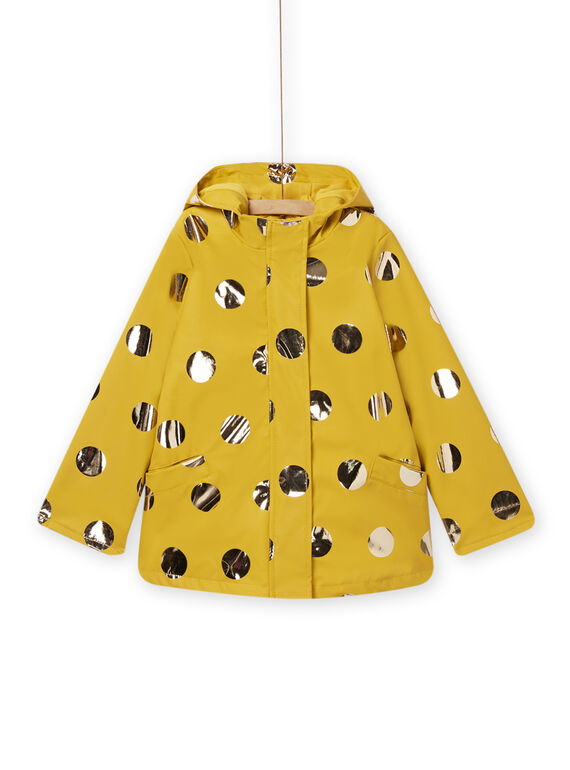 Imperméable jaune à pois dorés enfant fille NAGLITIMPER / 22S901D2IMPB118