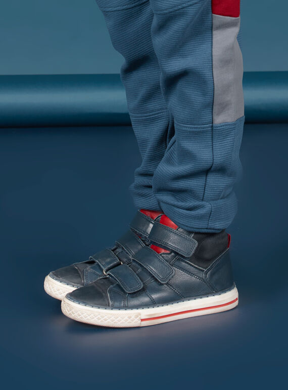 Baskets bleu marine enfant garçon MOBASTRIVNAVY / 21XK3653D3F070