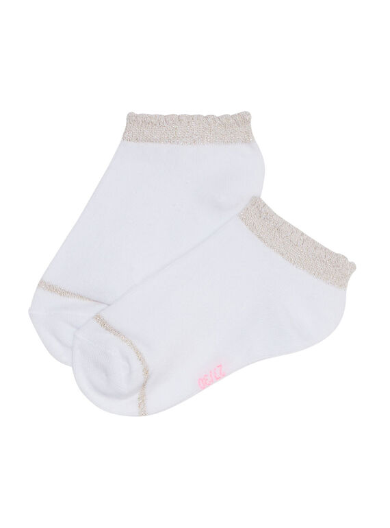 Chaussette fille blanche avec bord lurex JYAESCHOS1 / 20SI0163SOQA001
