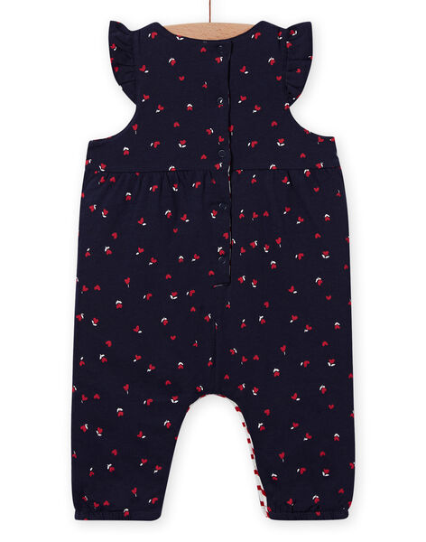 Combinaison réversible imprimé cœurs et rayures bébé fille MIMIXCOMB / 21WG09J1CBL070